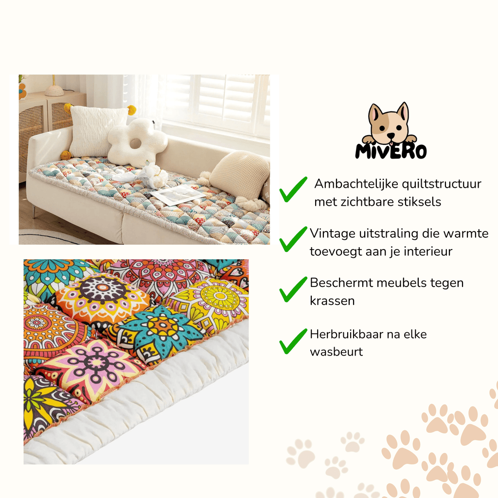 Patcha - Wasbare Gequilt Meubelbeschermer - Mivero