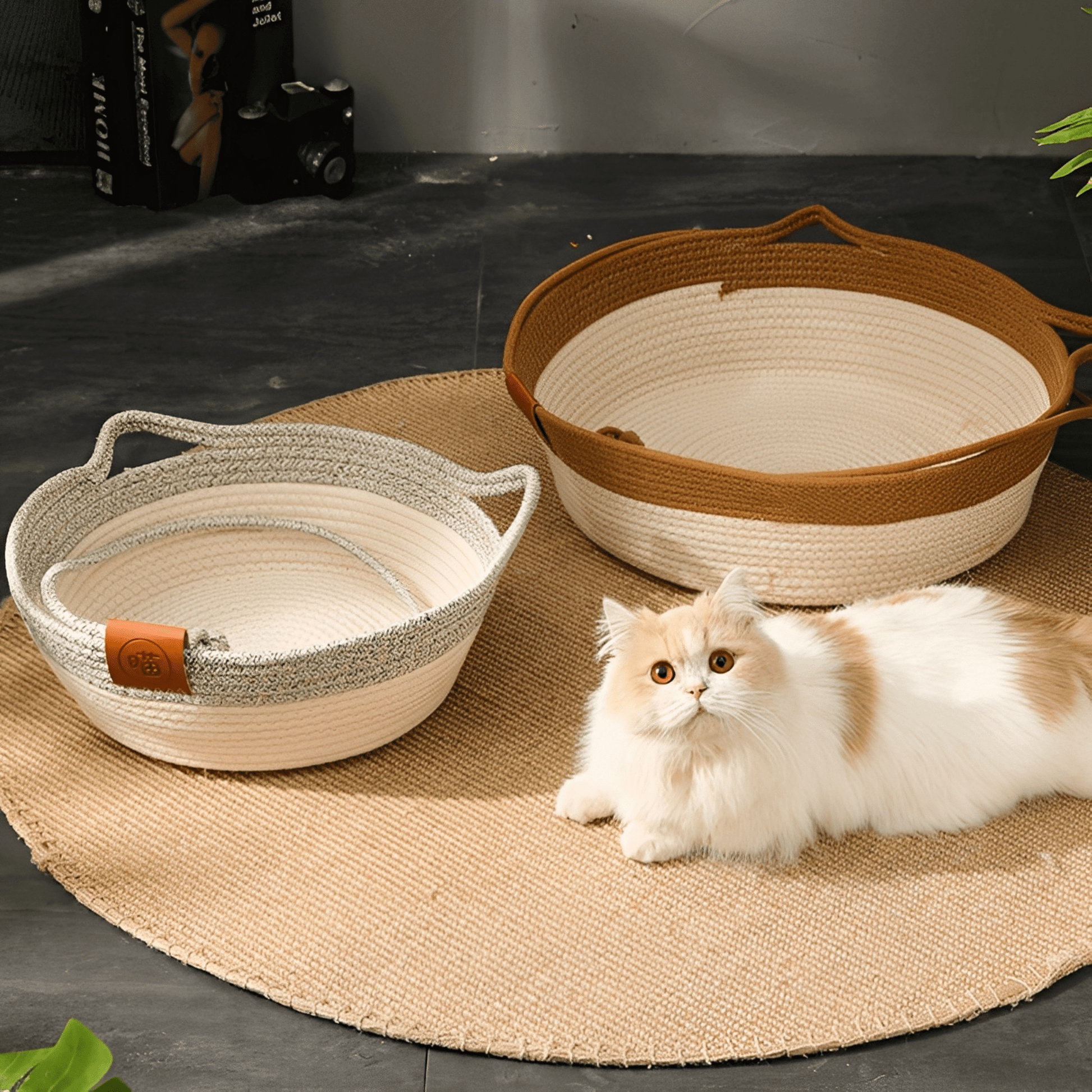 PawBasket - Katoenen Gevlochten Kattenmand - Mivero