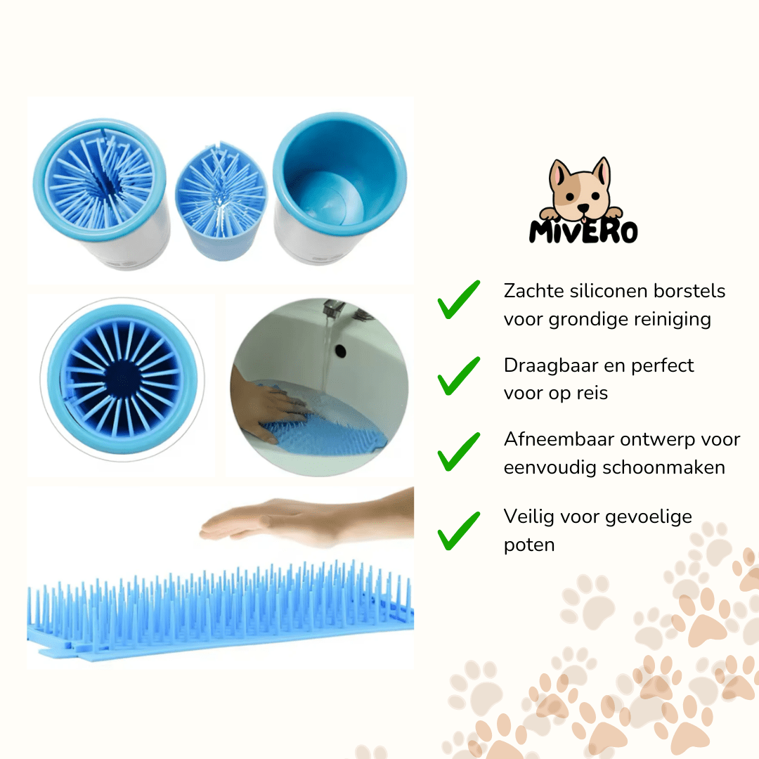 PawClean 2.0 - Siliconen Pootreiniger Beker - Mivero