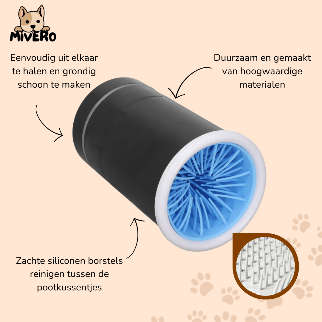 PawClean 2.0 - Siliconen Pootreiniger Beker - Mivero