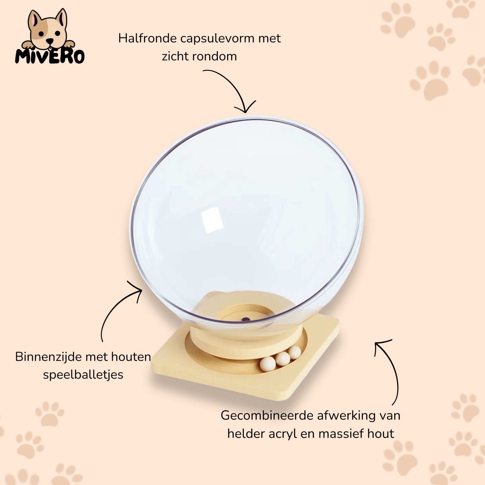 Pawdome - Transparante Speelcapsule Kattenbed - Mivero