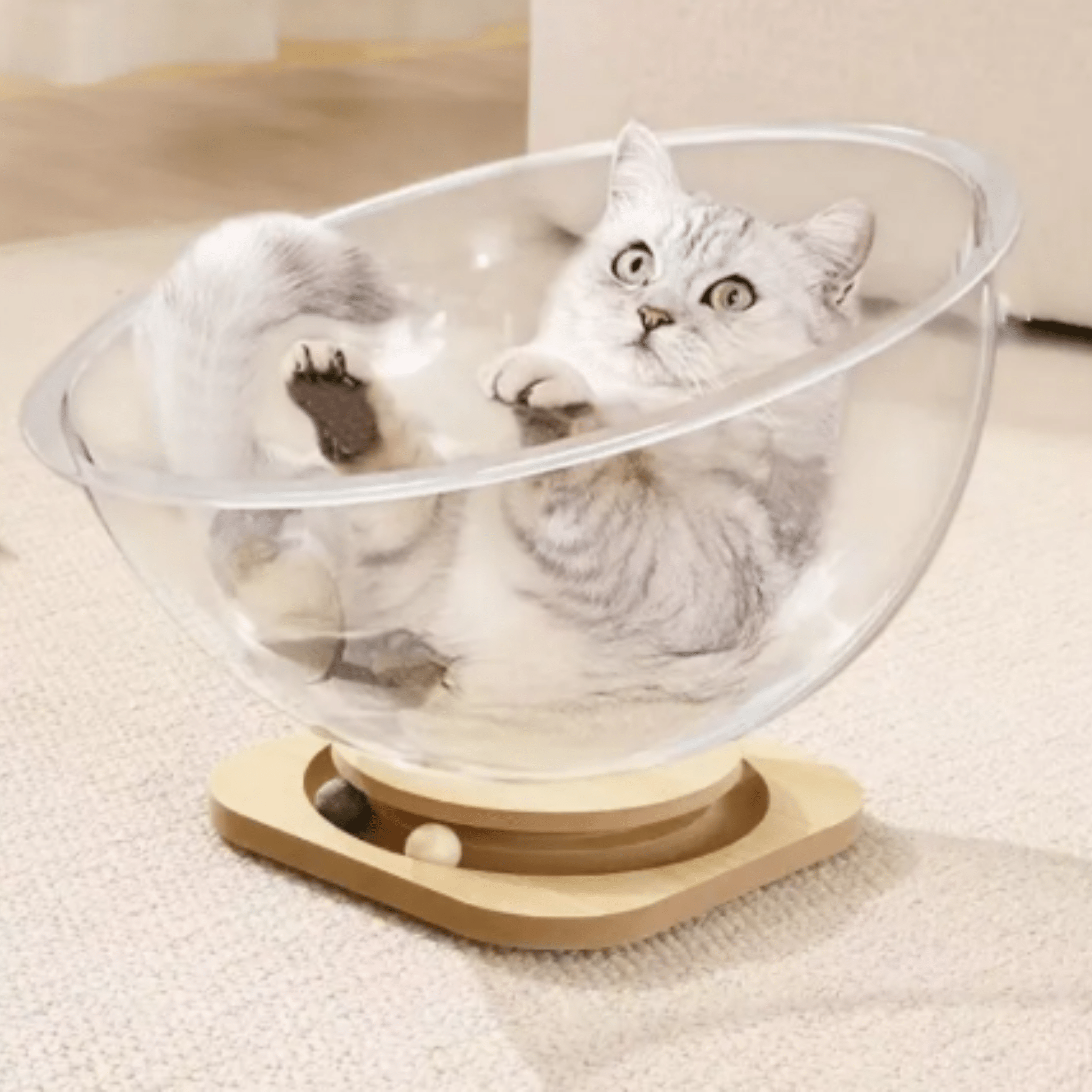 Pawdome - Transparante Speelcapsule Kattenbed - Mivero