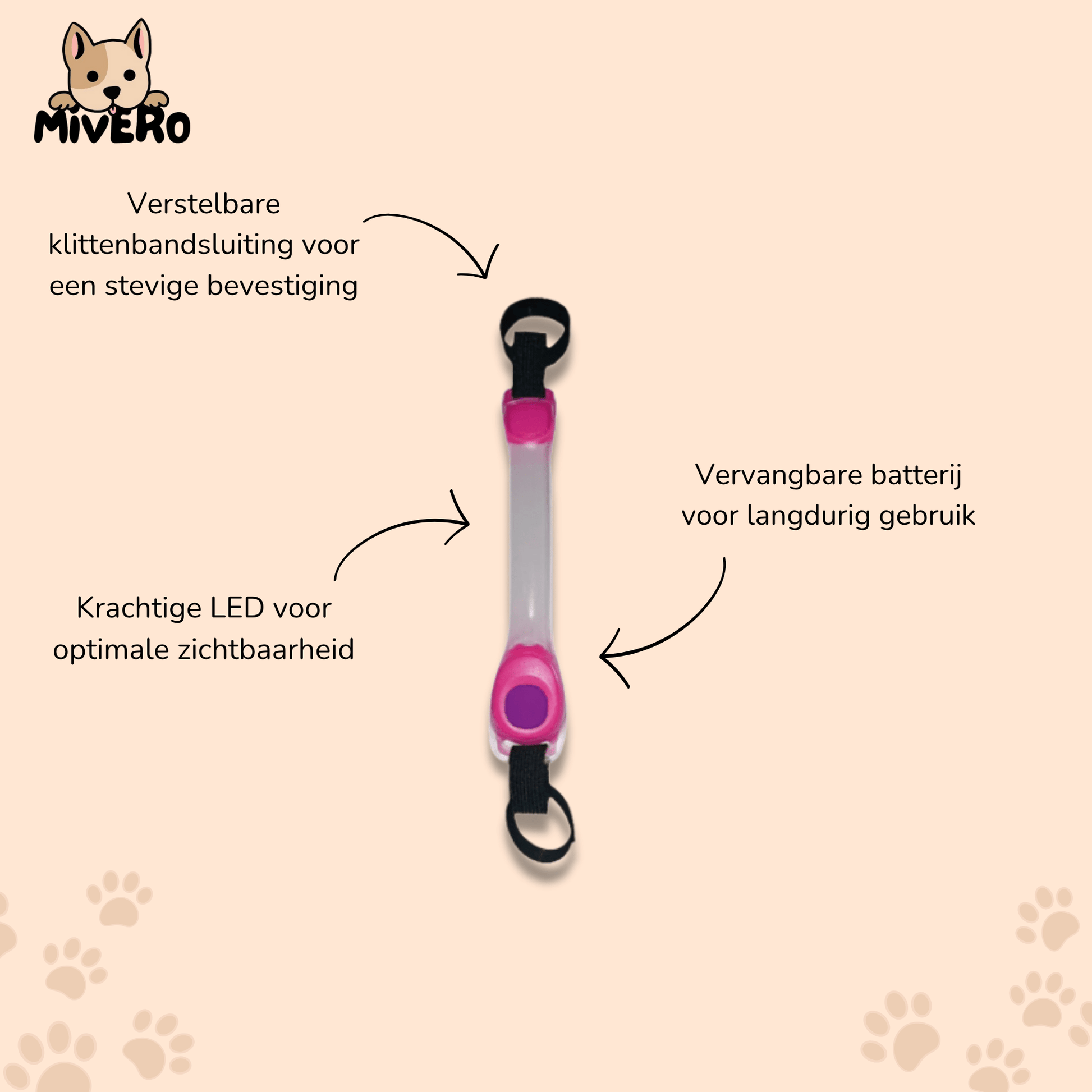 PawGlow - LED Veiligheids Hondenlamp - Mivero