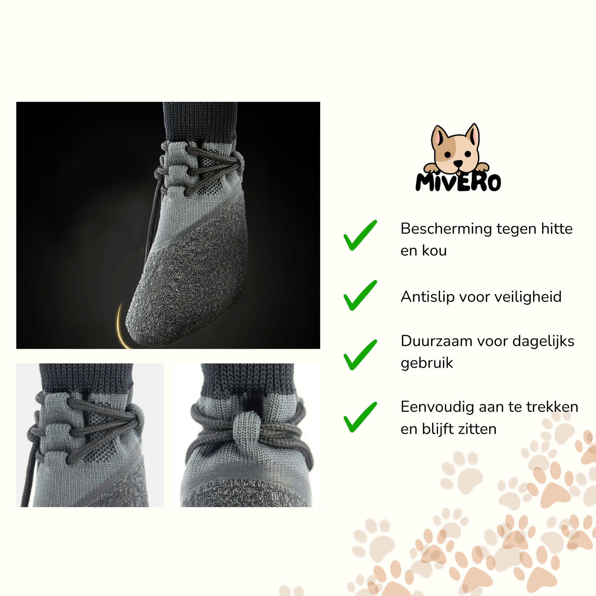 PawGrip - Waterdichte Antislip Hondenschoenen - Mivero