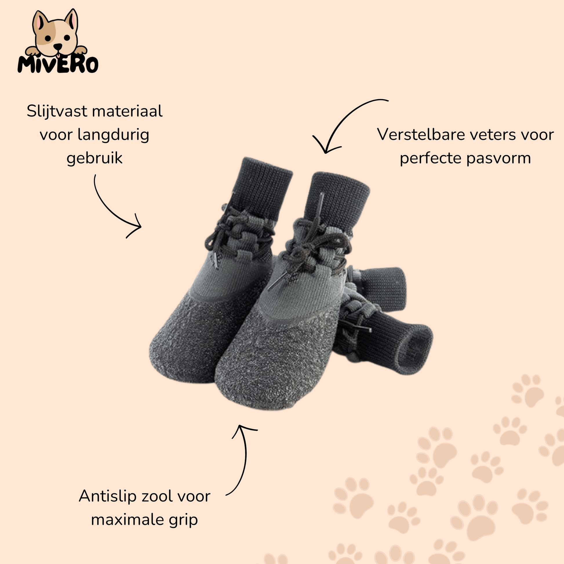 PawGrip - Waterdichte Antislip Hondenschoenen - Mivero
