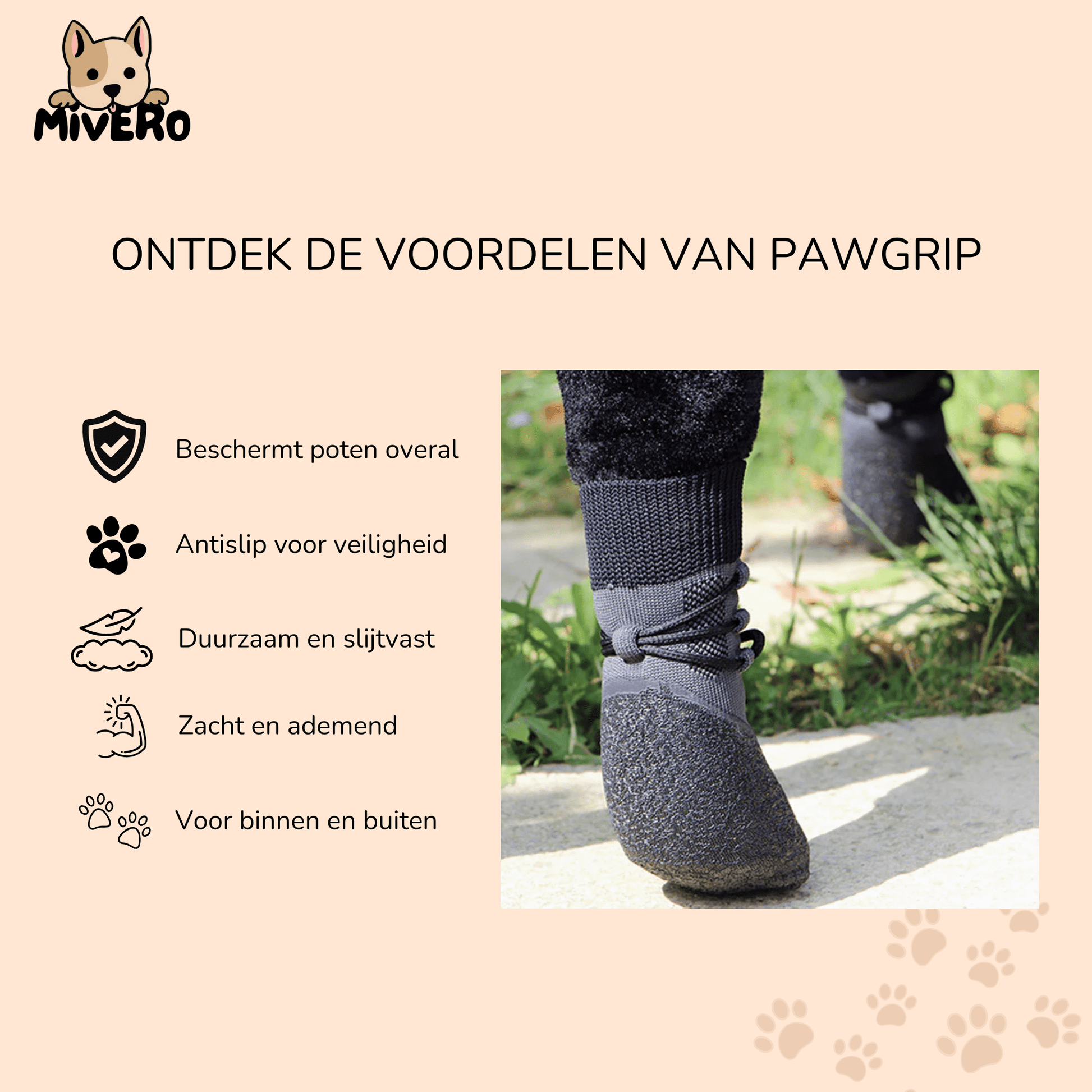 PawGrip - Waterdichte Antislip Hondenschoenen - Mivero