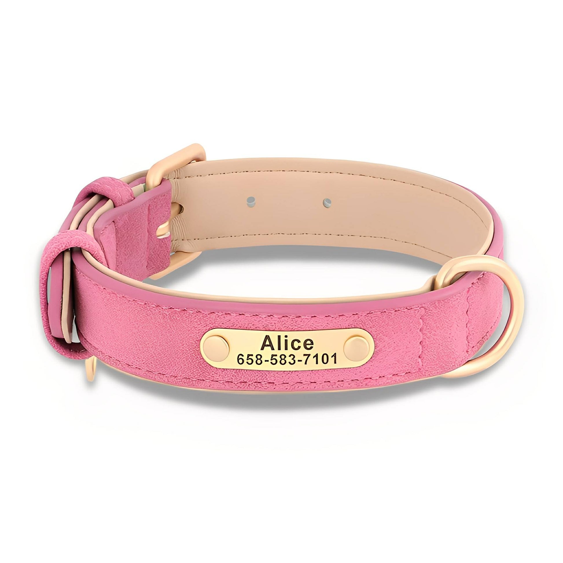 PawID - Gegraveerde Leren Hondenhalsband - Mivero