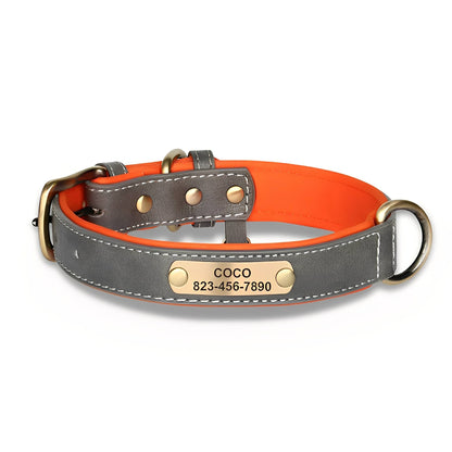 PawID - Gegraveerde Leren Hondenhalsband - Mivero