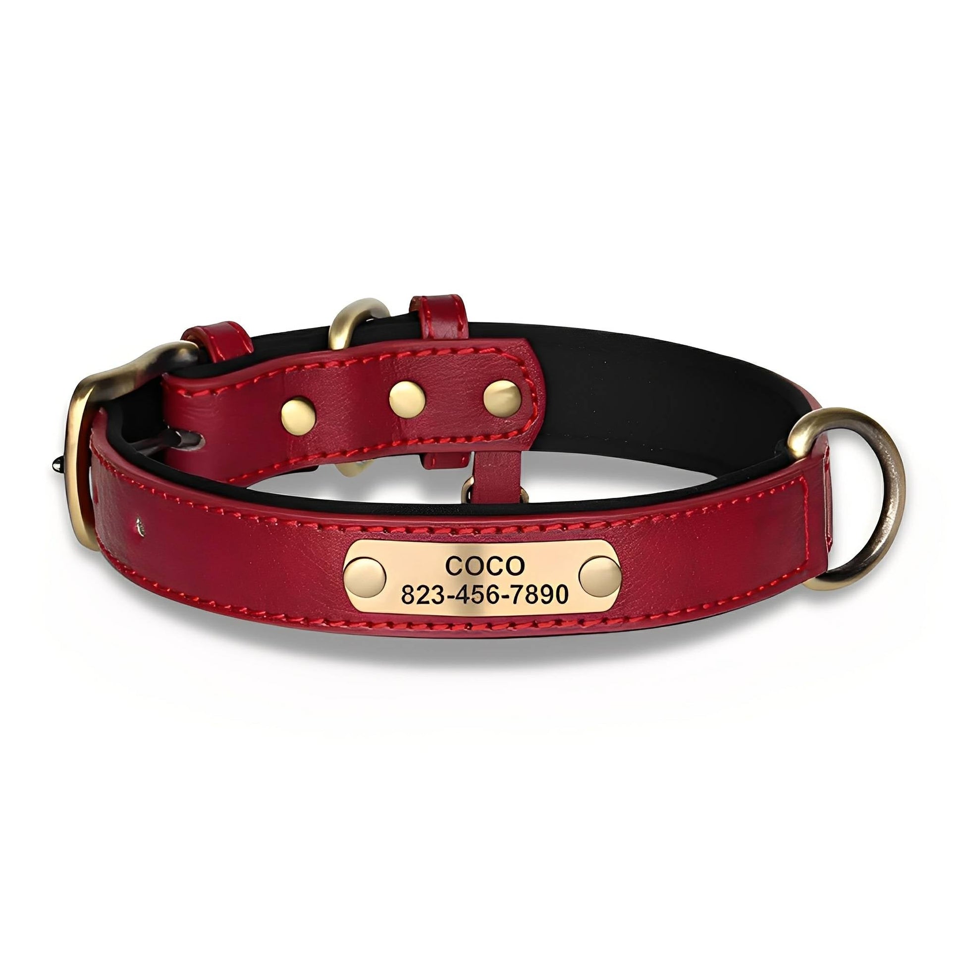 PawID - Gegraveerde Leren Hondenhalsband - Mivero
