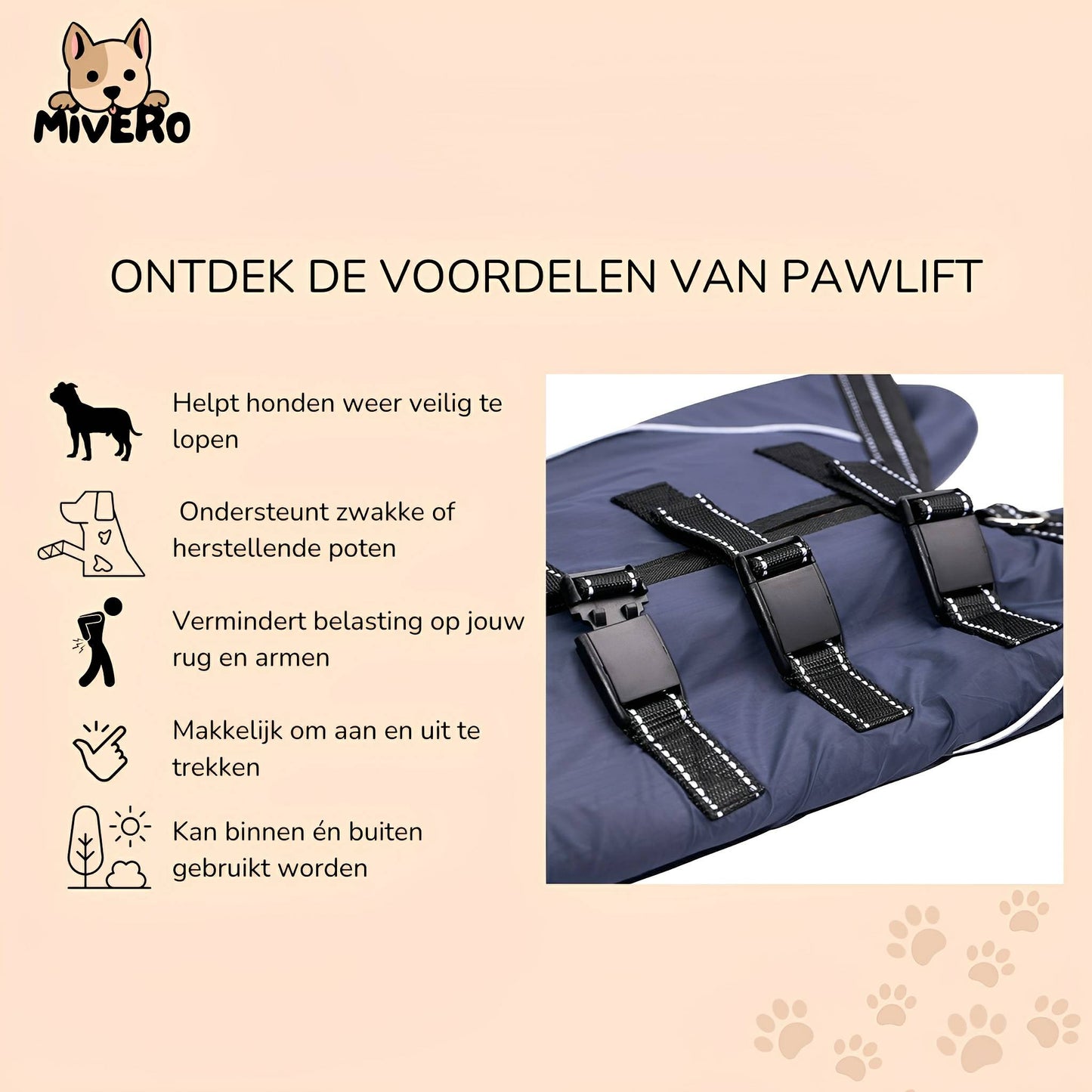 pawlift - ondersteunend tilharnas hond - mivero