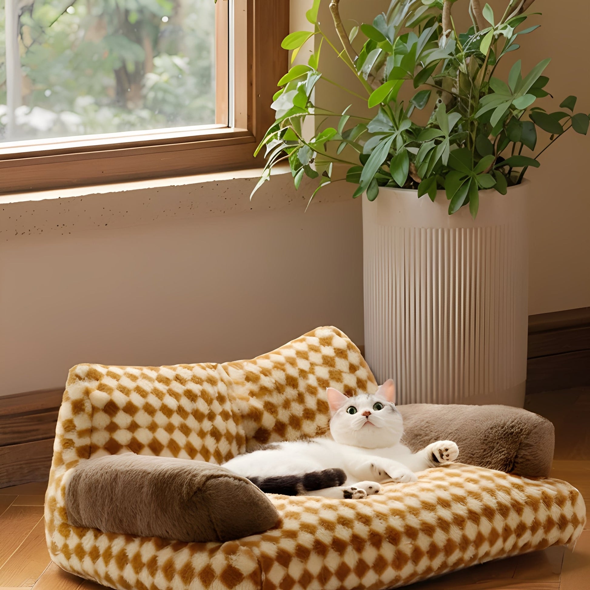 Pawmora - Kattenbed Sofa Pluche Wasbare Hoes - Mivero