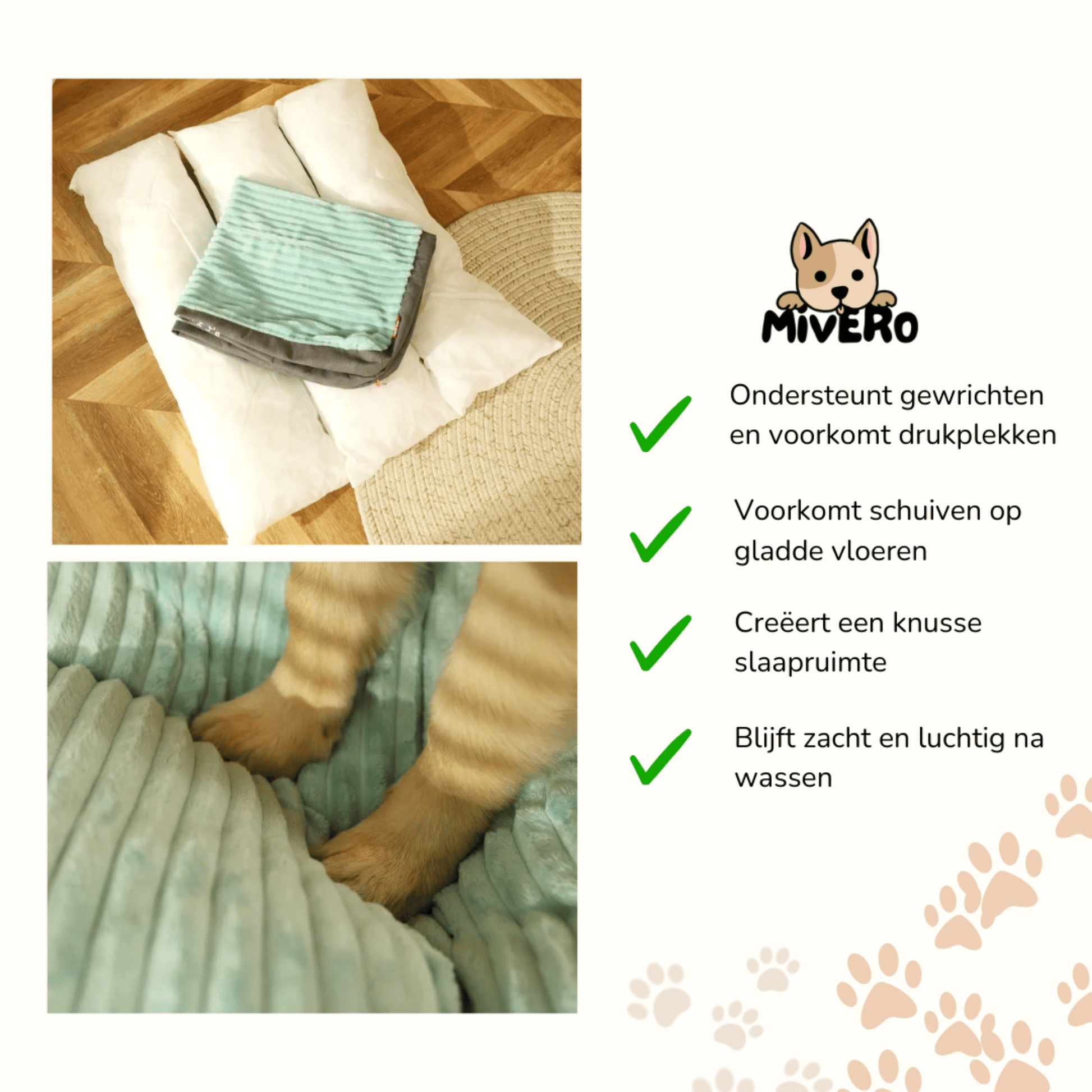 PawNest - Anti - Slip Pluche Hondenbed - Mivero