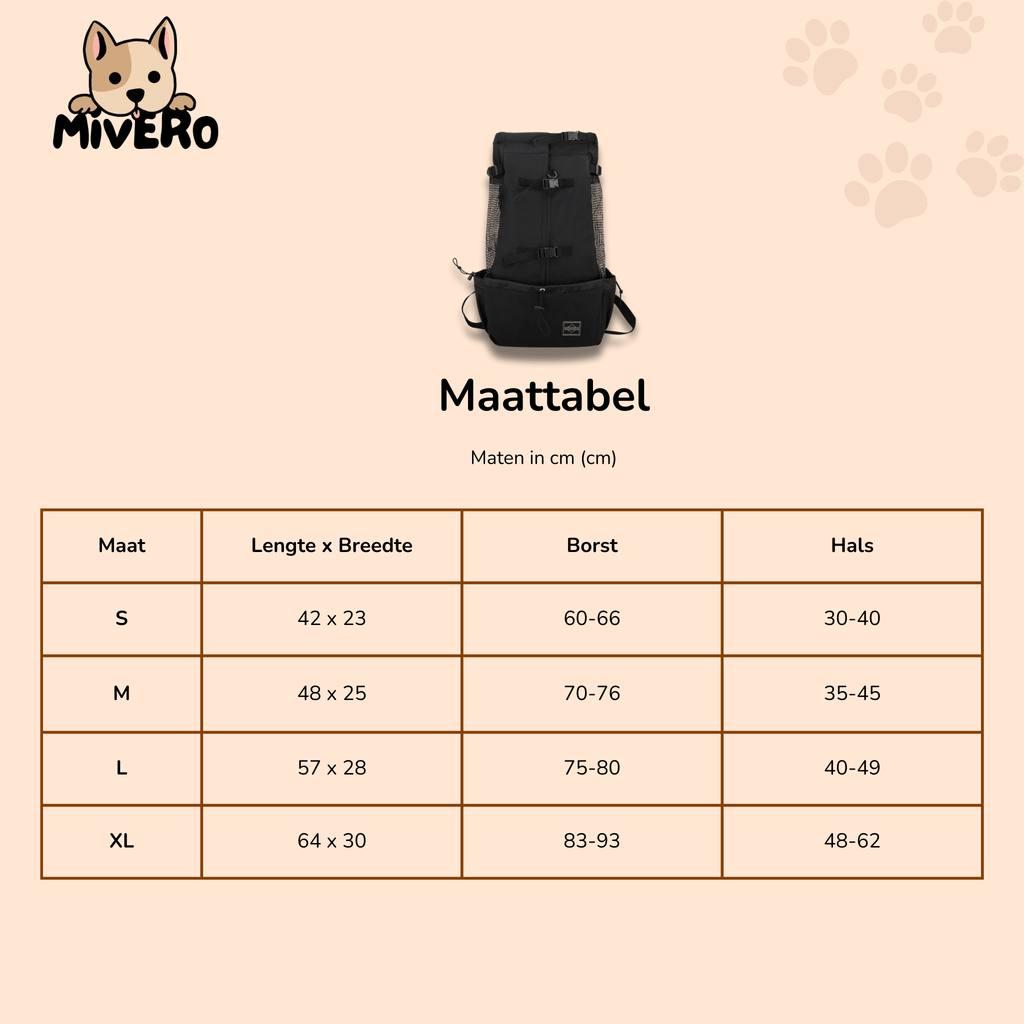 PawPack - Ergonomische Hondendraagzak Rugzak - Mivero