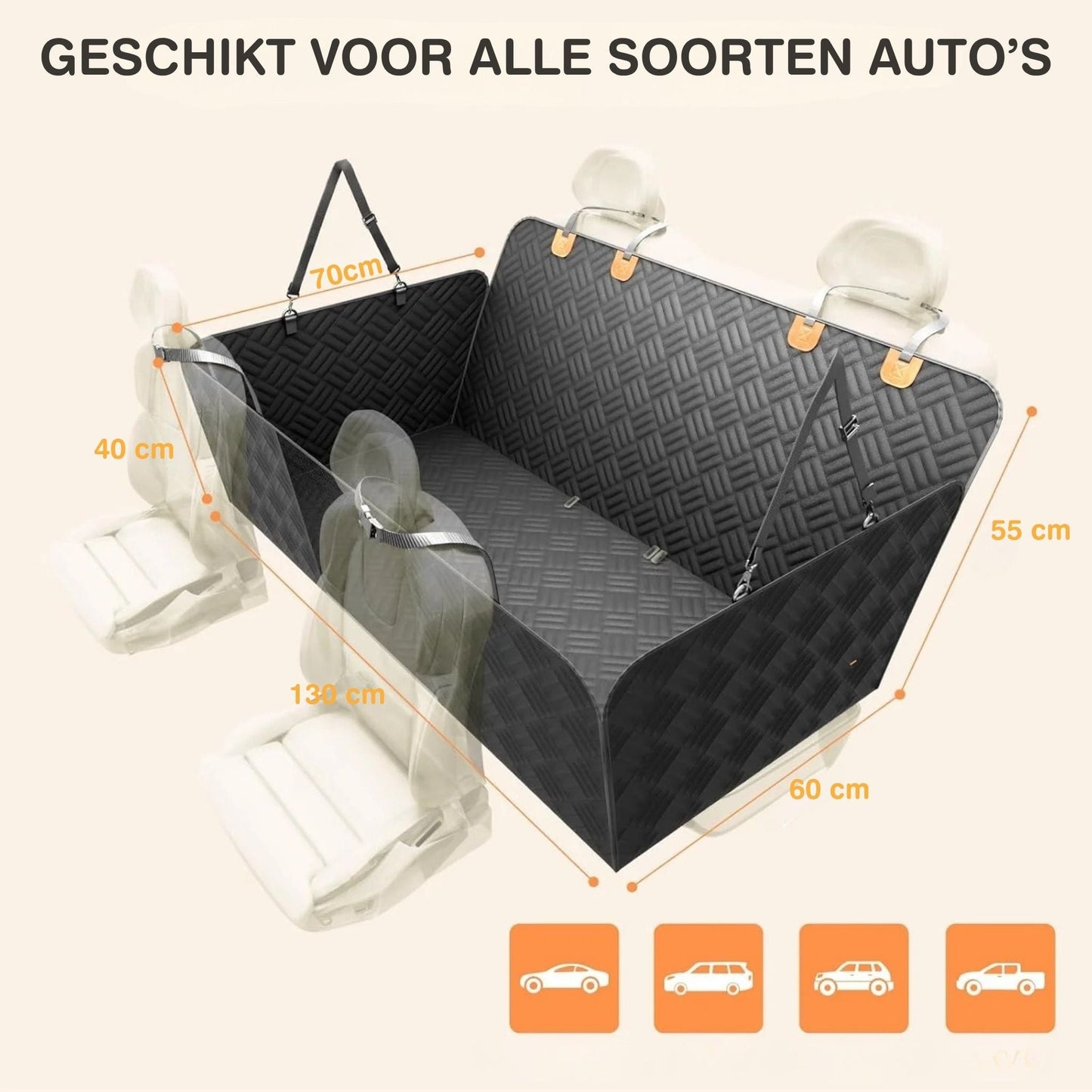 pawpad - honden achterbankverlenger harde bodem waterdicht - mivero