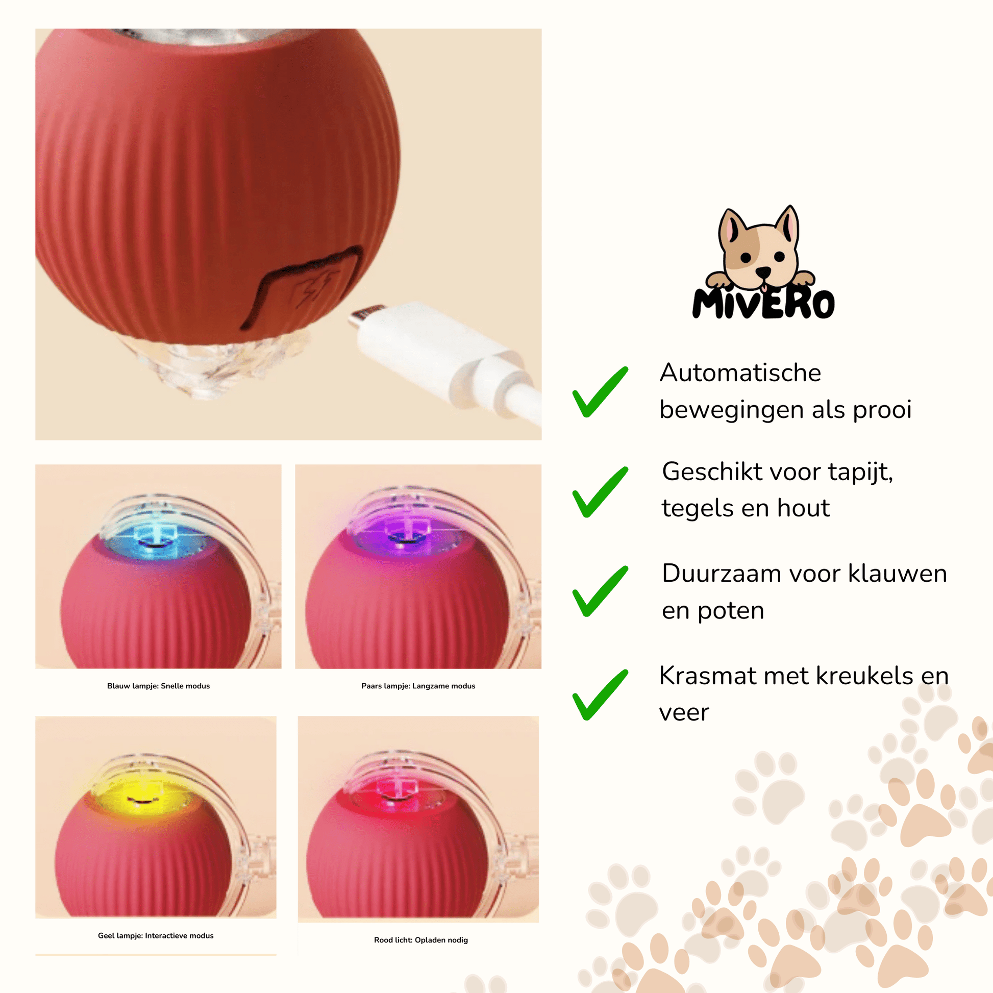 PawPlay - Interactieve Beweegbare Huisdierbal - Mivero