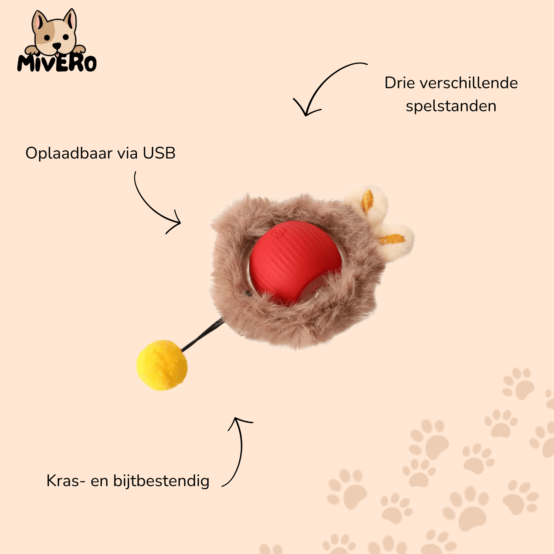 PawPlay - Interactieve Beweegbare Huisdierbal - Mivero