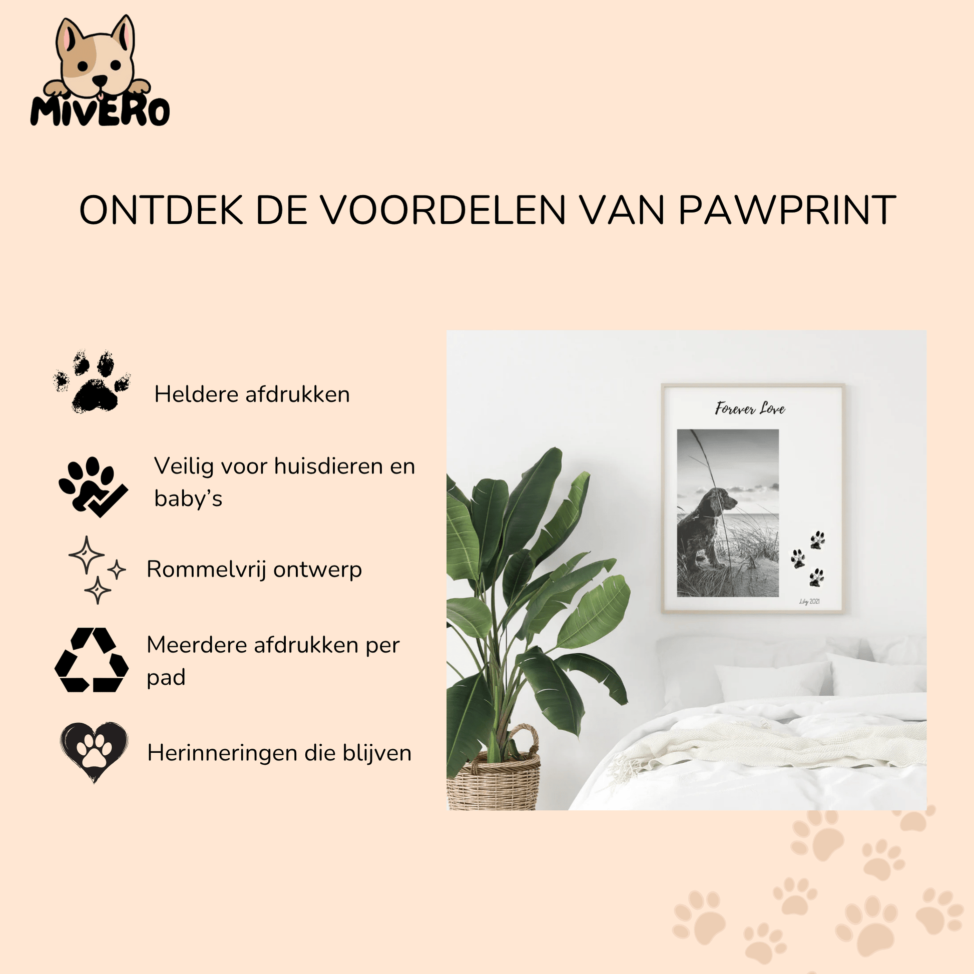 PawPrint - Contactloos Huisdier Inktkussen - Mivero