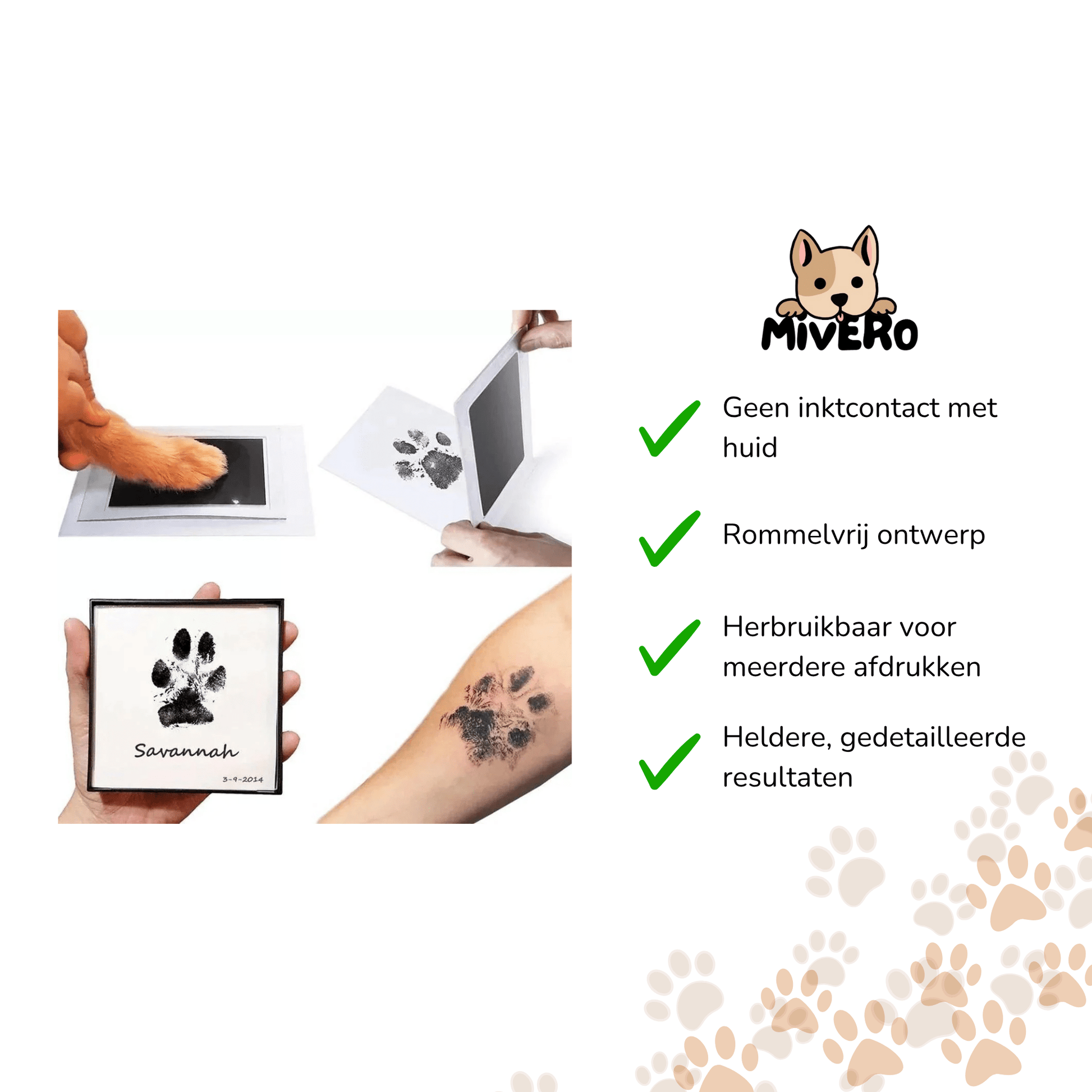 PawPrint - Contactloos Huisdier Inktkussen - Mivero
