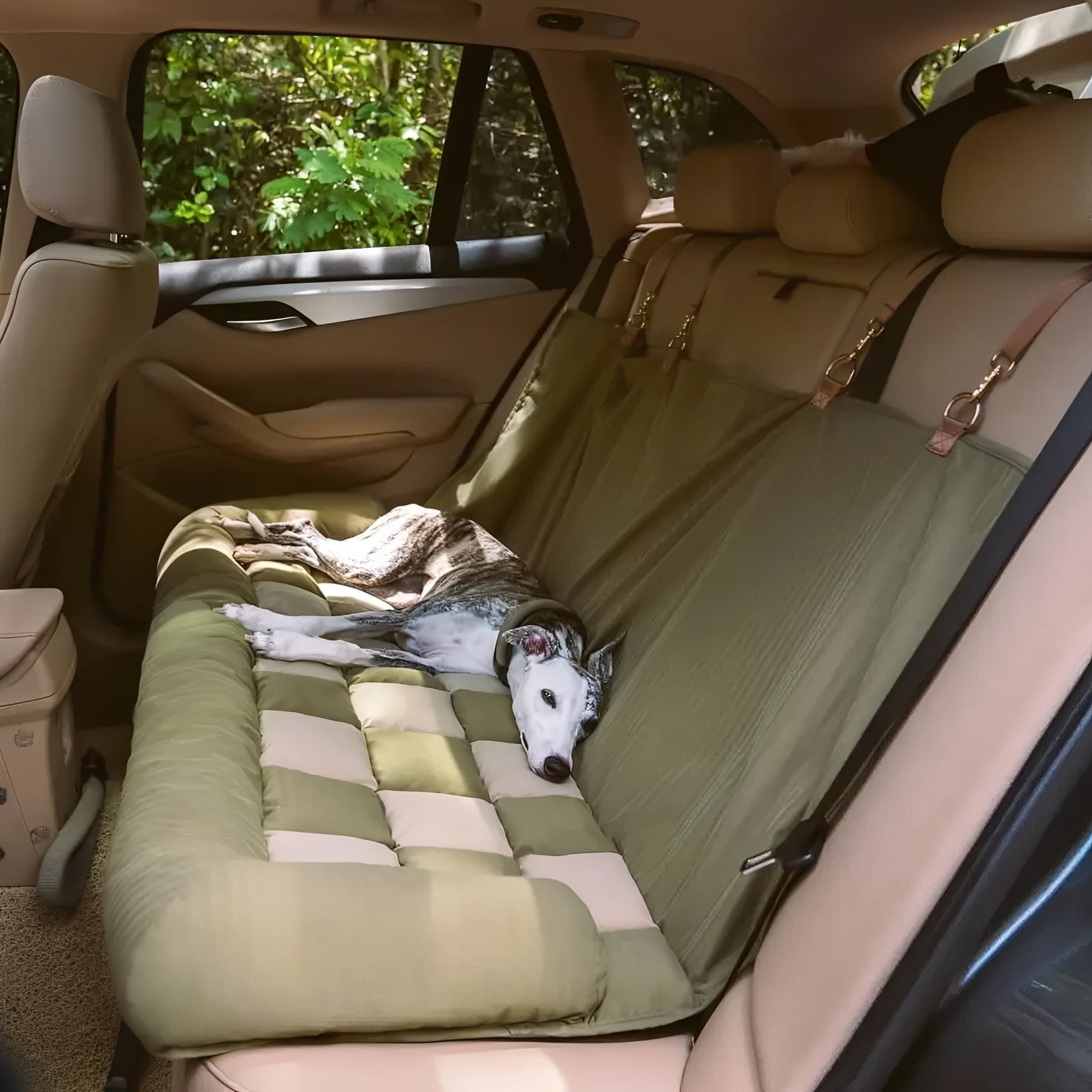 PawSecure - Honden Autobed voor Achterbank met Veiligheidsriem - Mivero