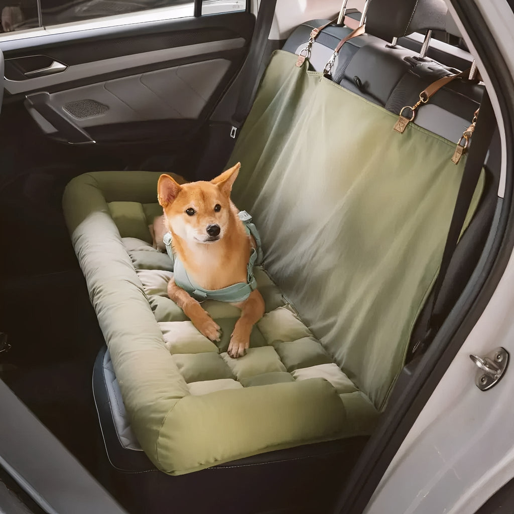 PawSecure - Honden Autobed voor Achterbank met Veiligheidsriem - Mivero
