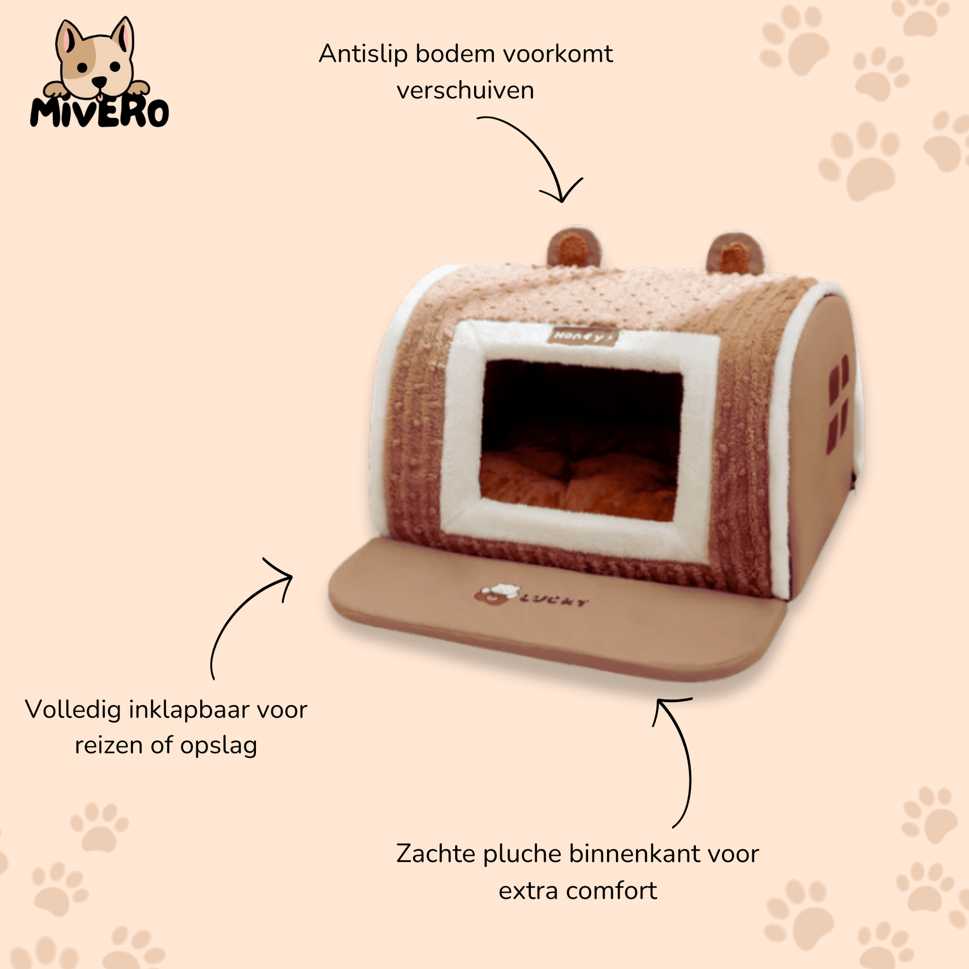 Pawshelter - Pluche Veiligheids Huisdierenbed - Mivero