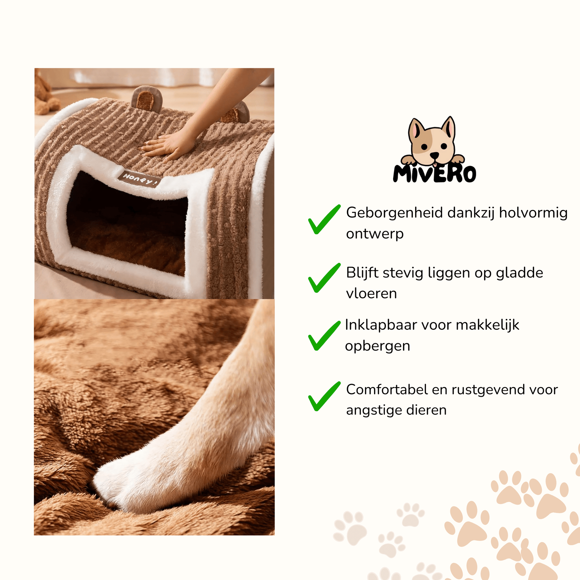 Pawshelter - Pluche Veiligheids Huisdierenbed - Mivero