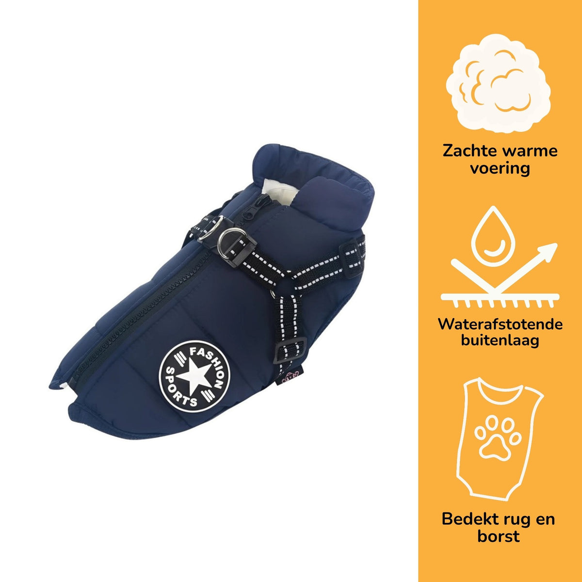 pawshield - hondenjas winter met ingebouwd tuig - mivero