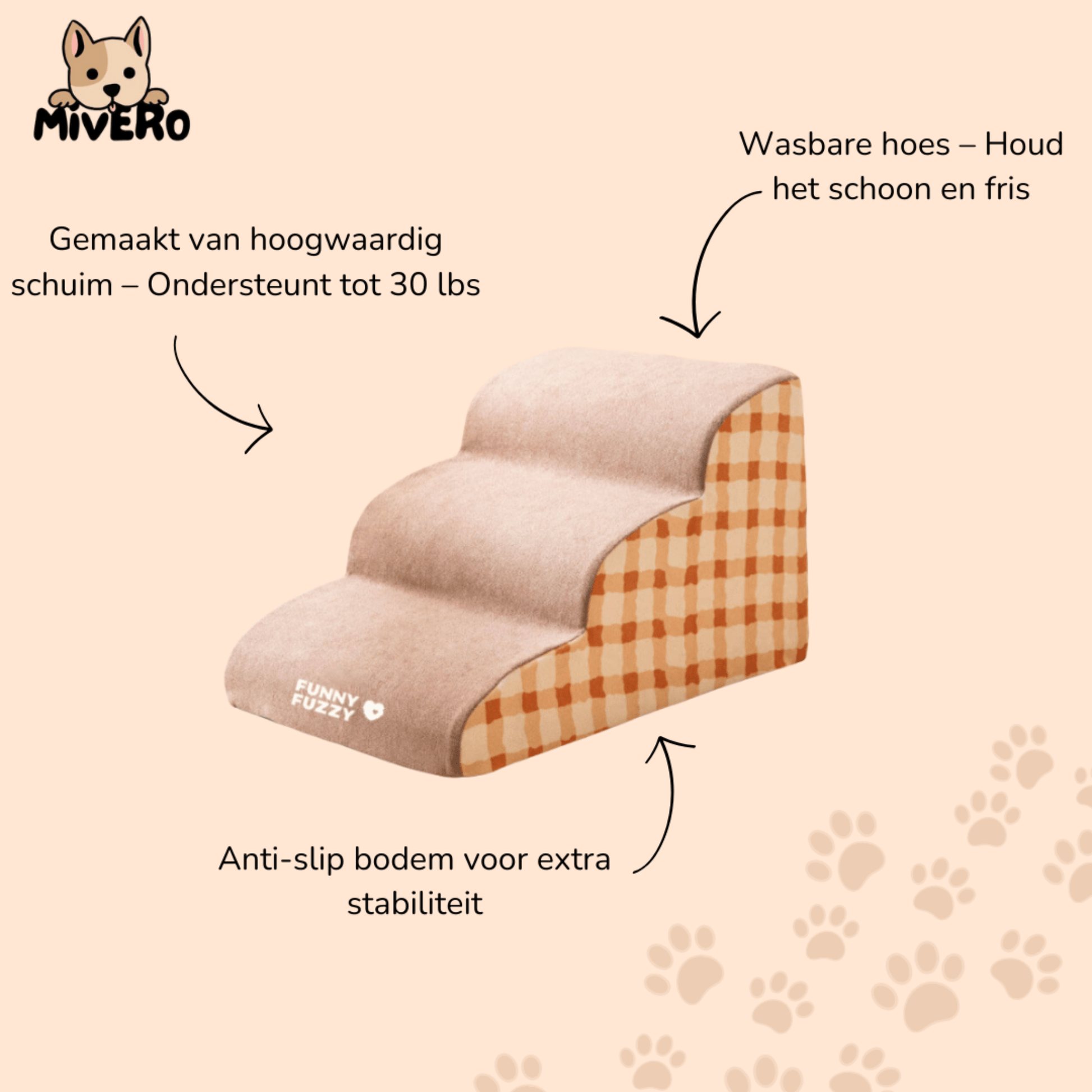 PawsUp - Zachte Antislip Huisdiertrap - Mivero
