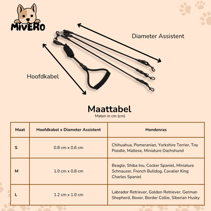PawSync - Anti - Knoop Hondenriem - Mivero