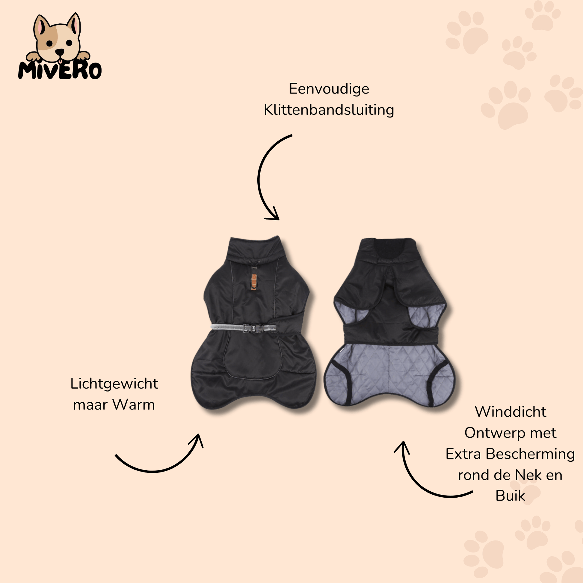 PawTherm - Waterdichte Fleece Hondenjasje - Mivero