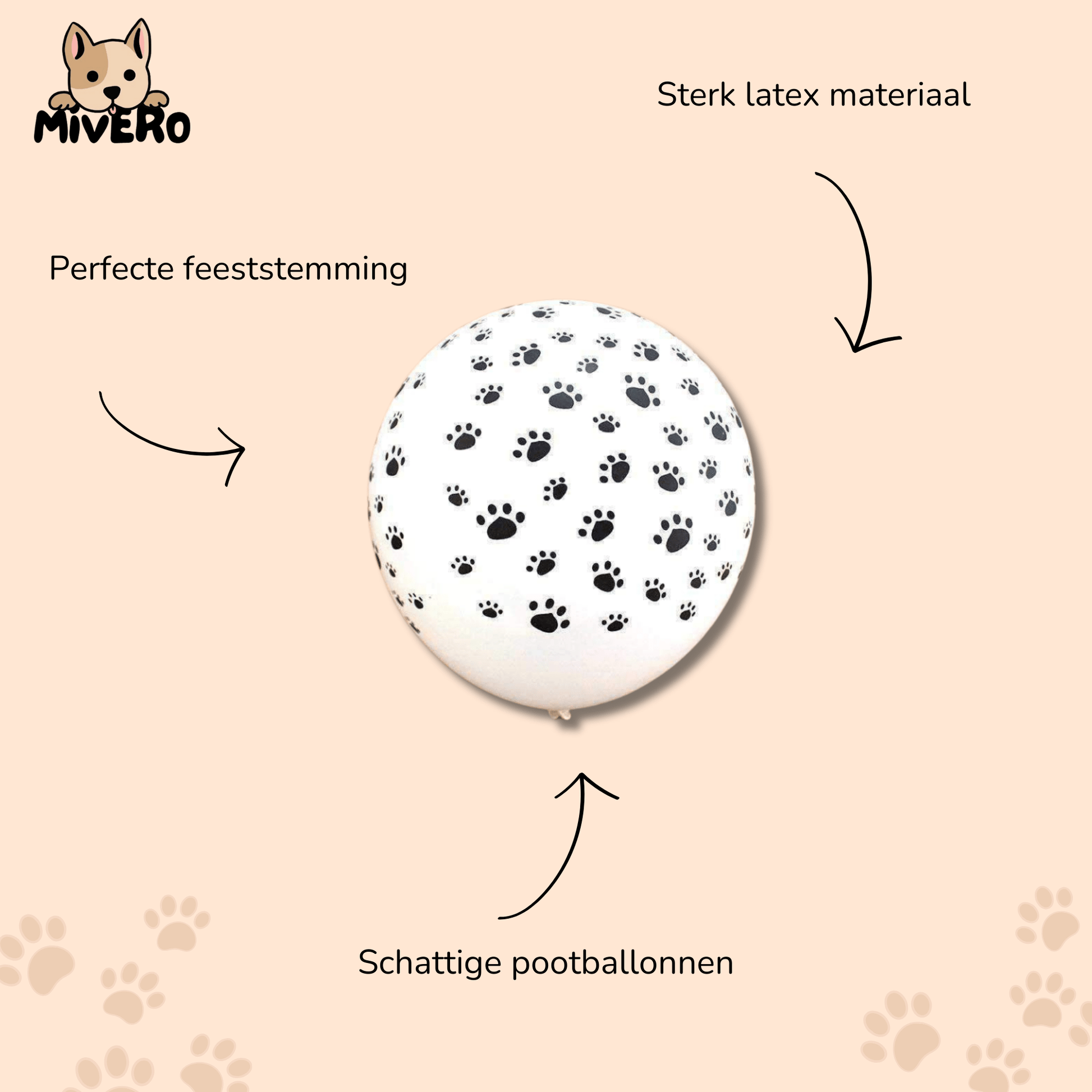 Pawty - Hondenpoot Feestballonnen - Mivero