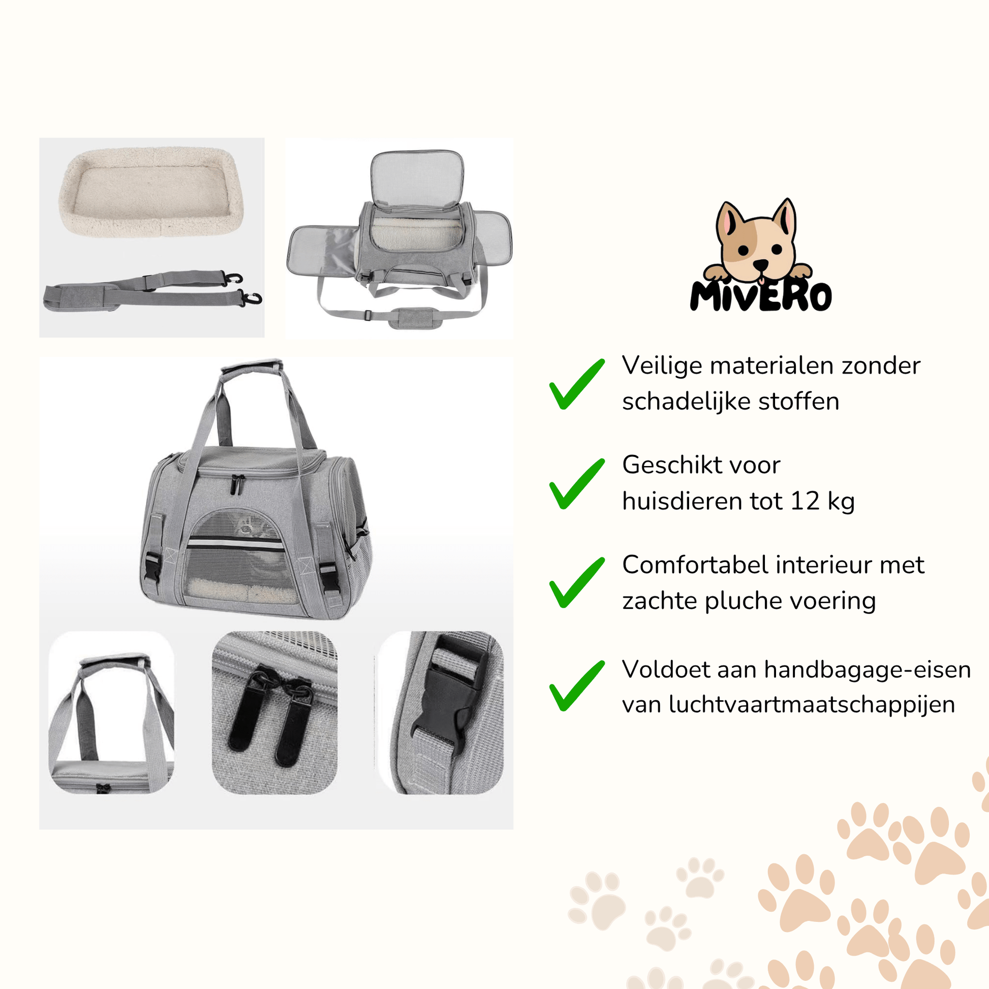 PawVoyage - Comfortabele Reis Hondentas - Mivero