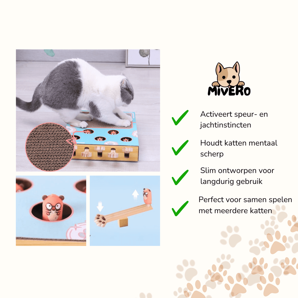 Pounce - Katten Speelgoed 3 - in - 1 Krabmat - Mivero