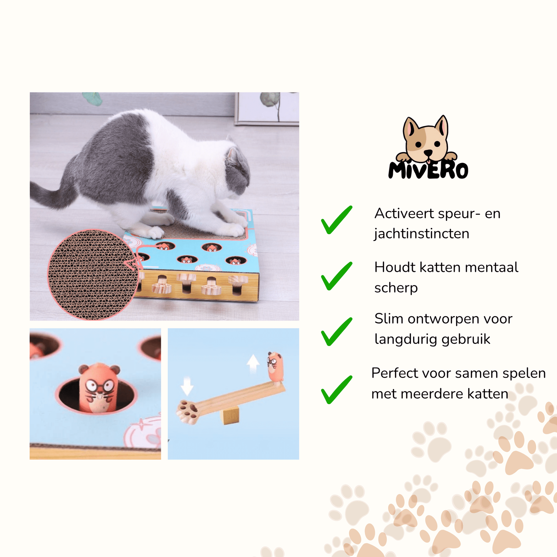 Pounce - Katten Speelgoed 3 - in - 1 Krabmat - Mivero