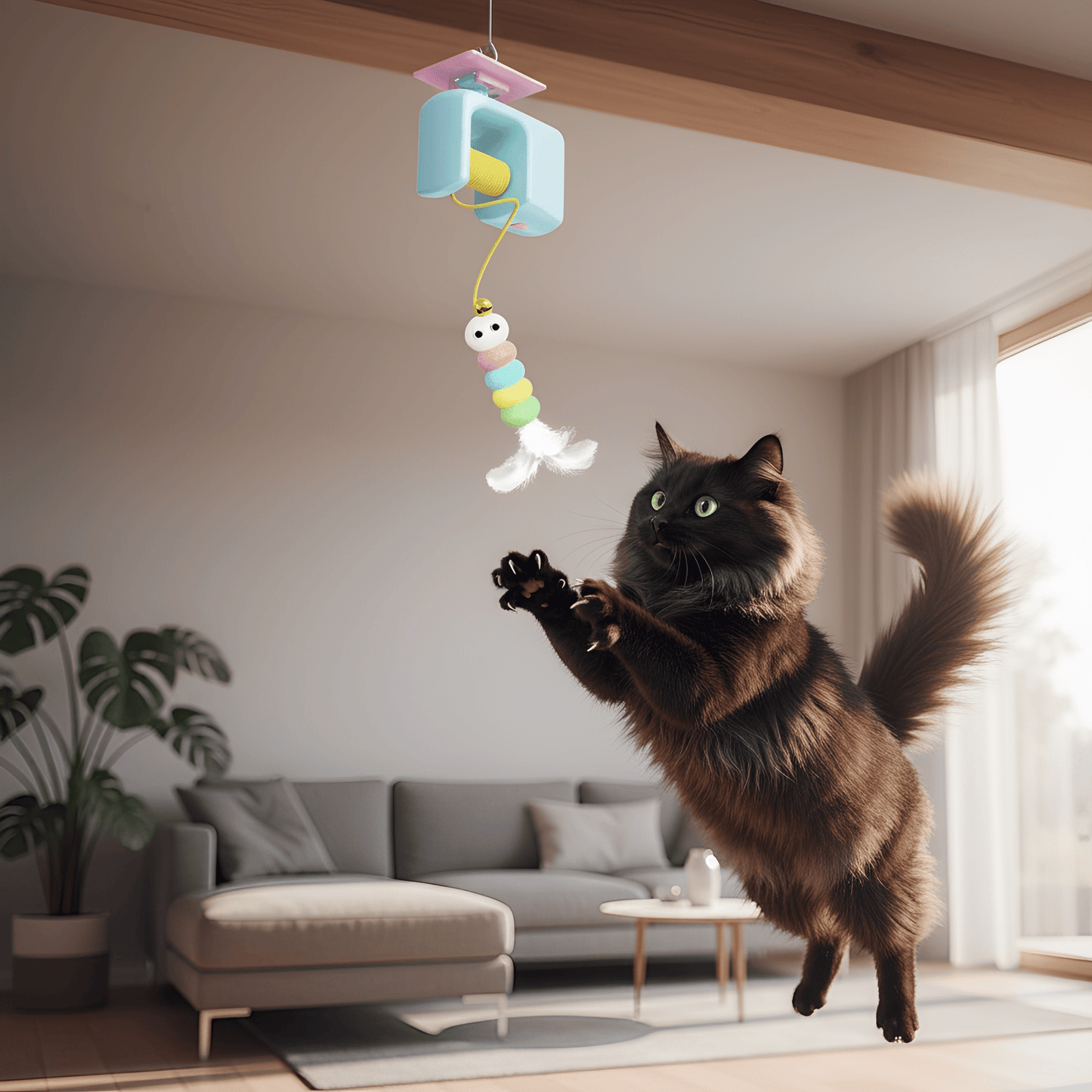 pounza - kattenspeelgoed voor katten automatisch hangend - mivero