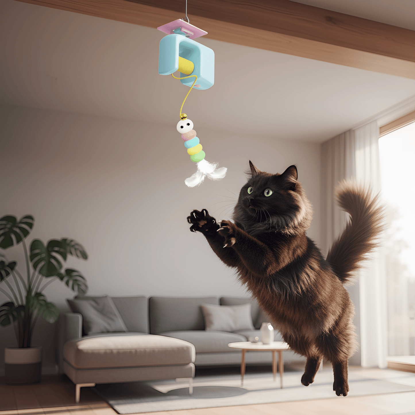 pounza - kattenspeelgoed voor katten automatisch hangend - mivero