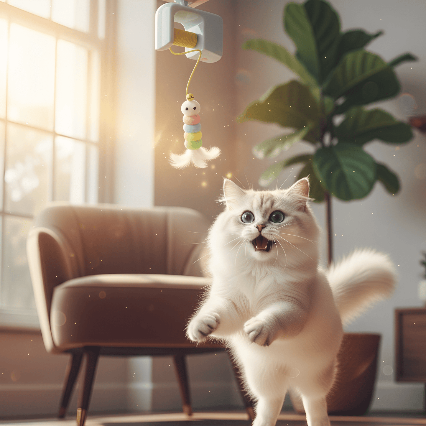 pounza - kattenspeelgoed voor katten automatisch hangend - mivero