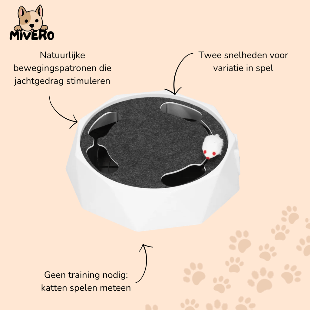 PurrChase - Kattenspeelgoed Interactieve Muis Krabmat - Mivero