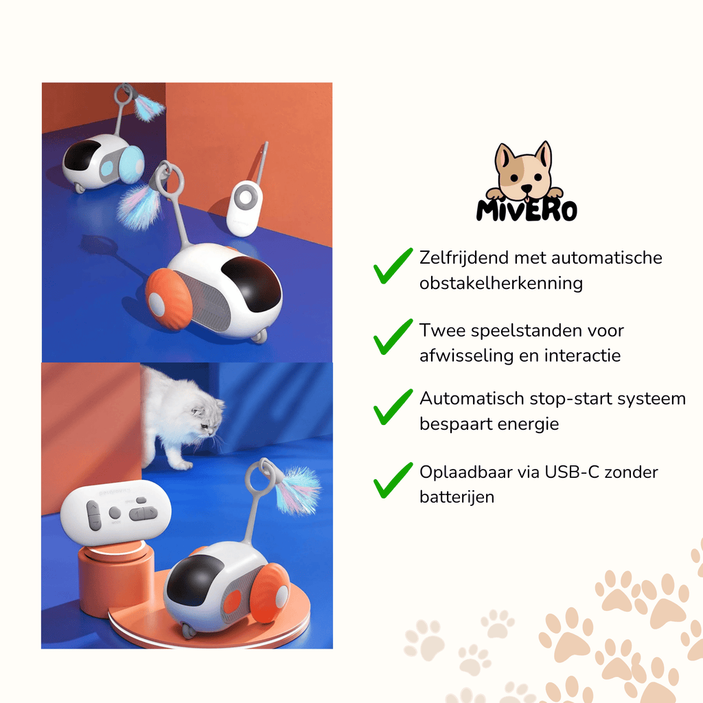 PurrDrive - Interactieve Obstakelvrije Kattenauto - Mivero