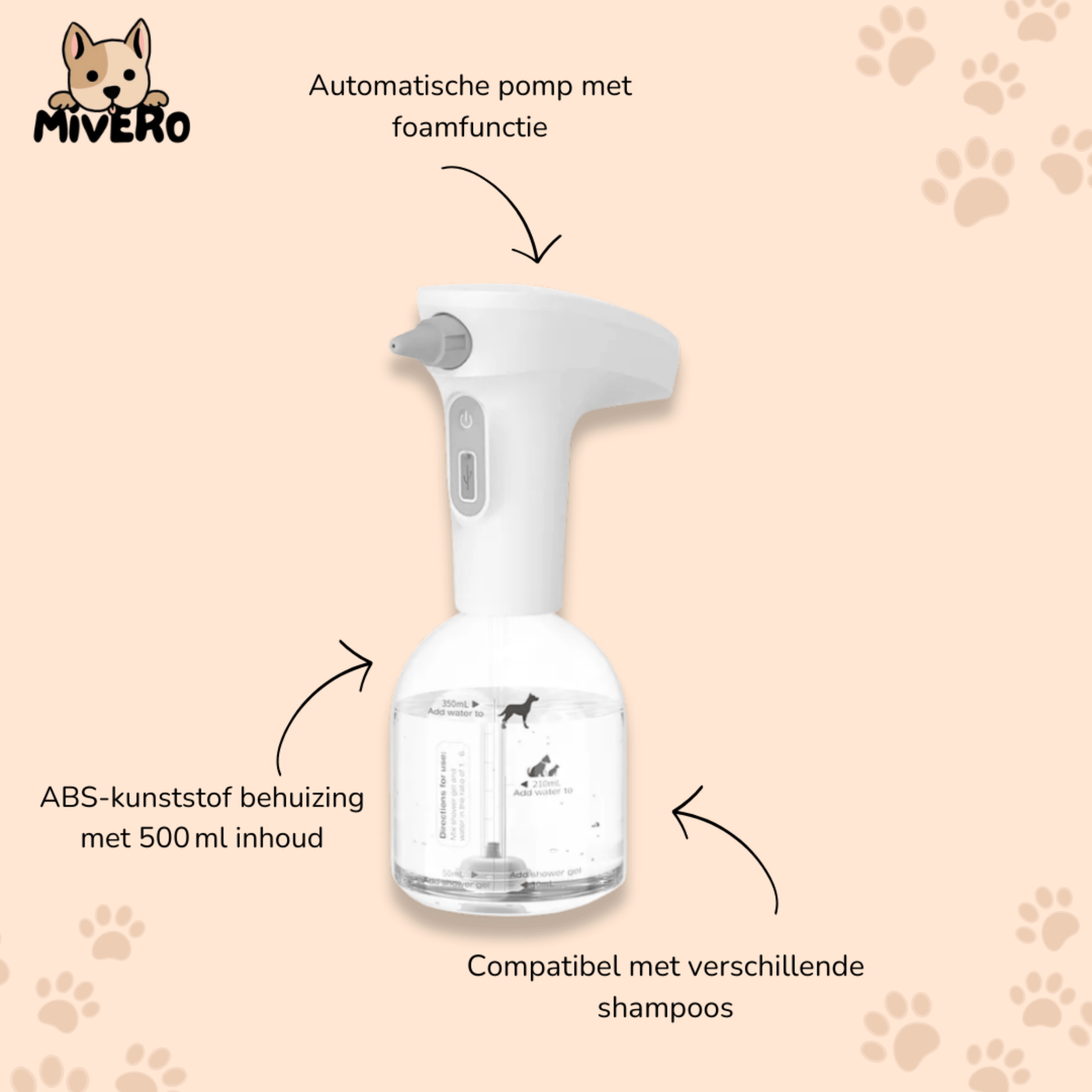 Purrify - Automatische Schuim Hondendouche - Mivero