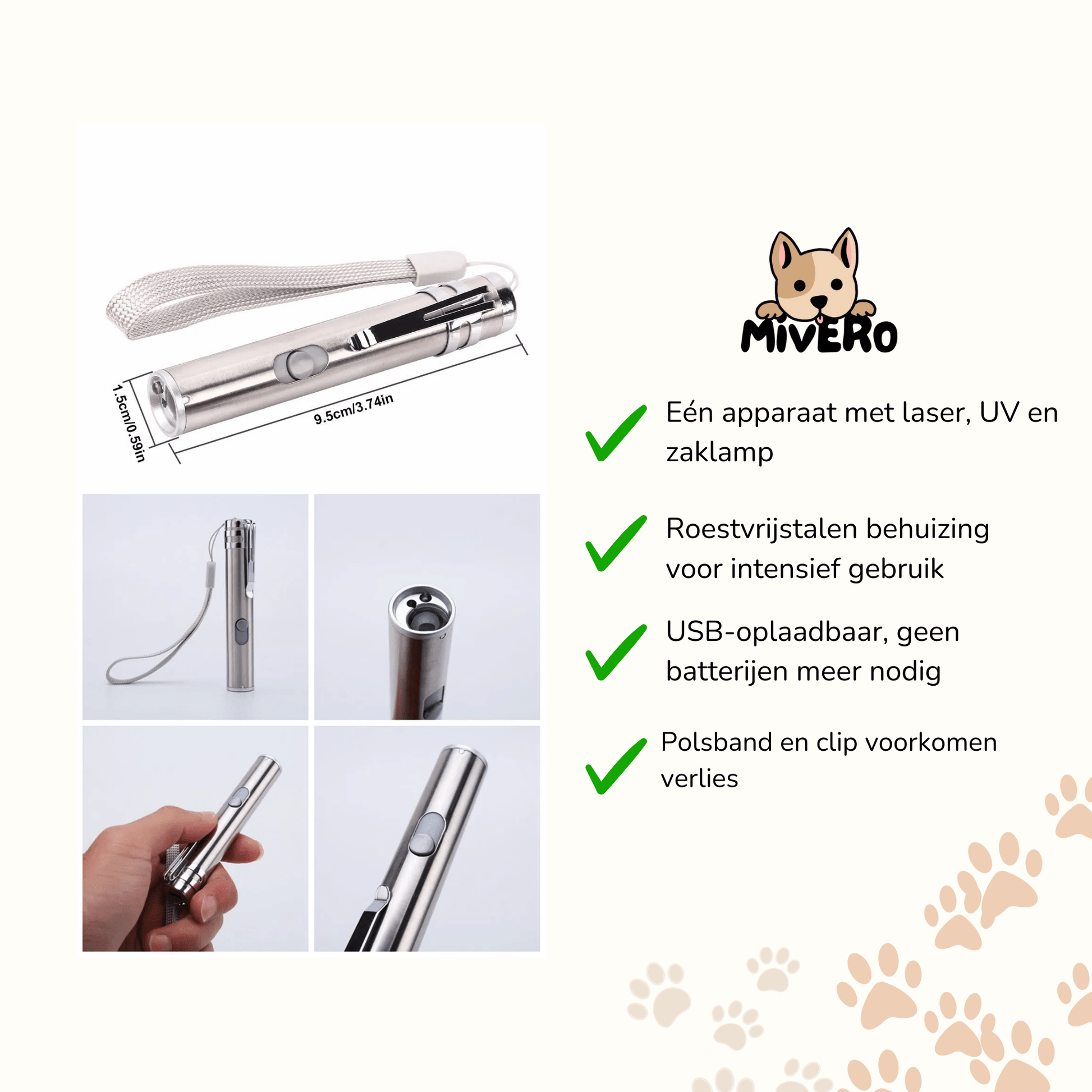 PurrLight - Interactieve Oplaadbare Kattenpointer - Mivero