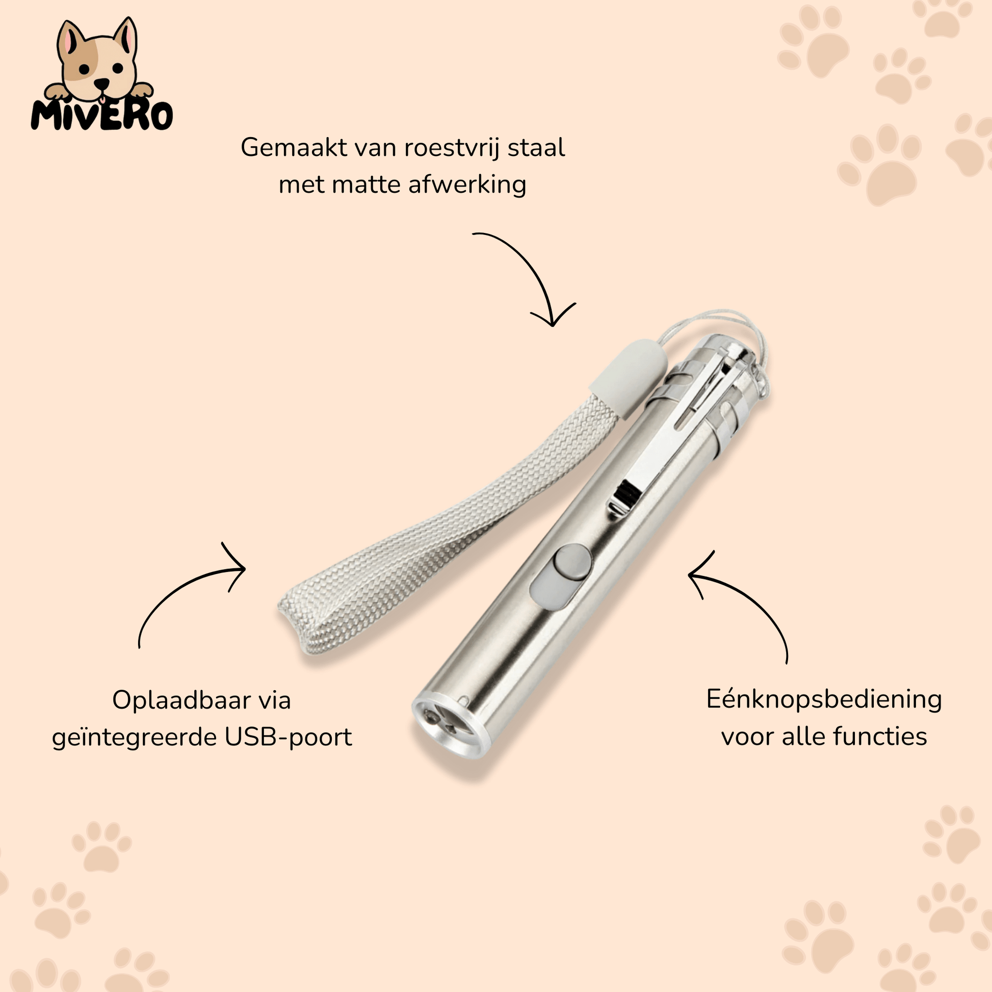 PurrLight - Interactieve Oplaadbare Kattenpointer - Mivero