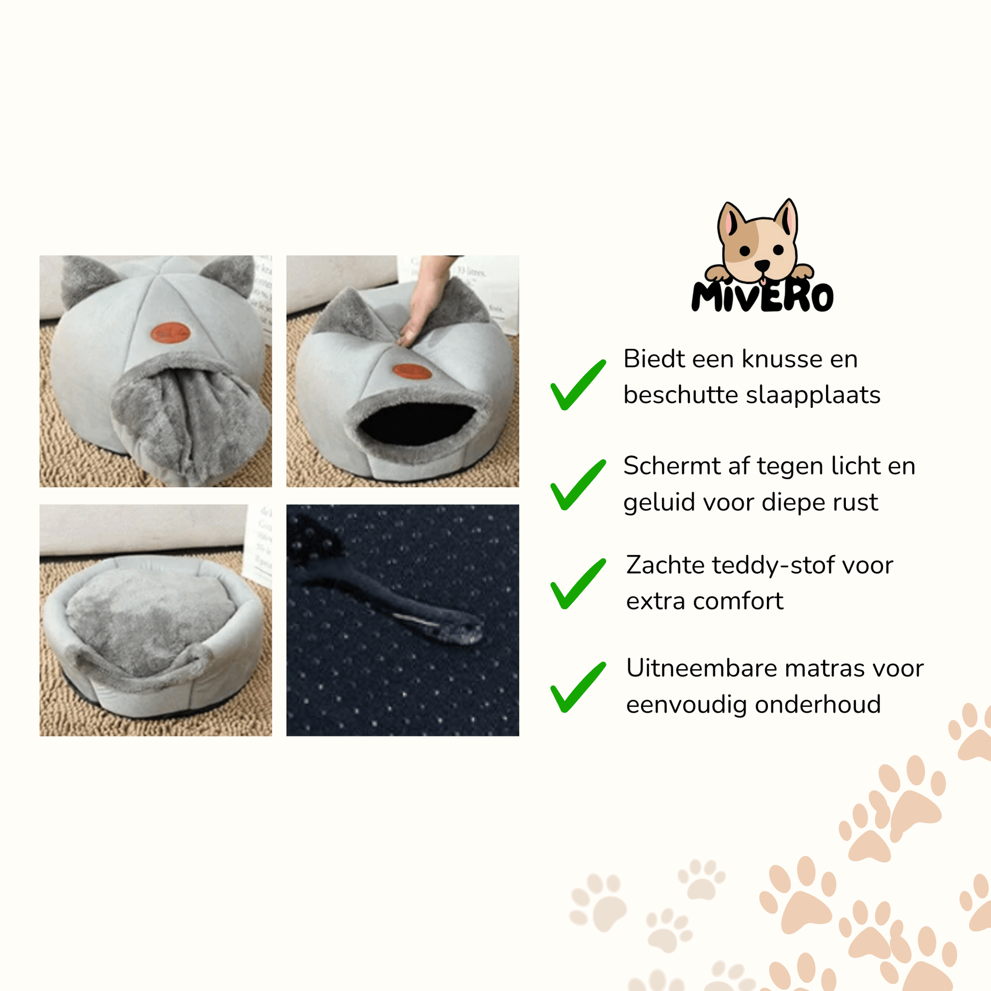 PurrNest - Isolerende Pluche Kattenhol - Mivero