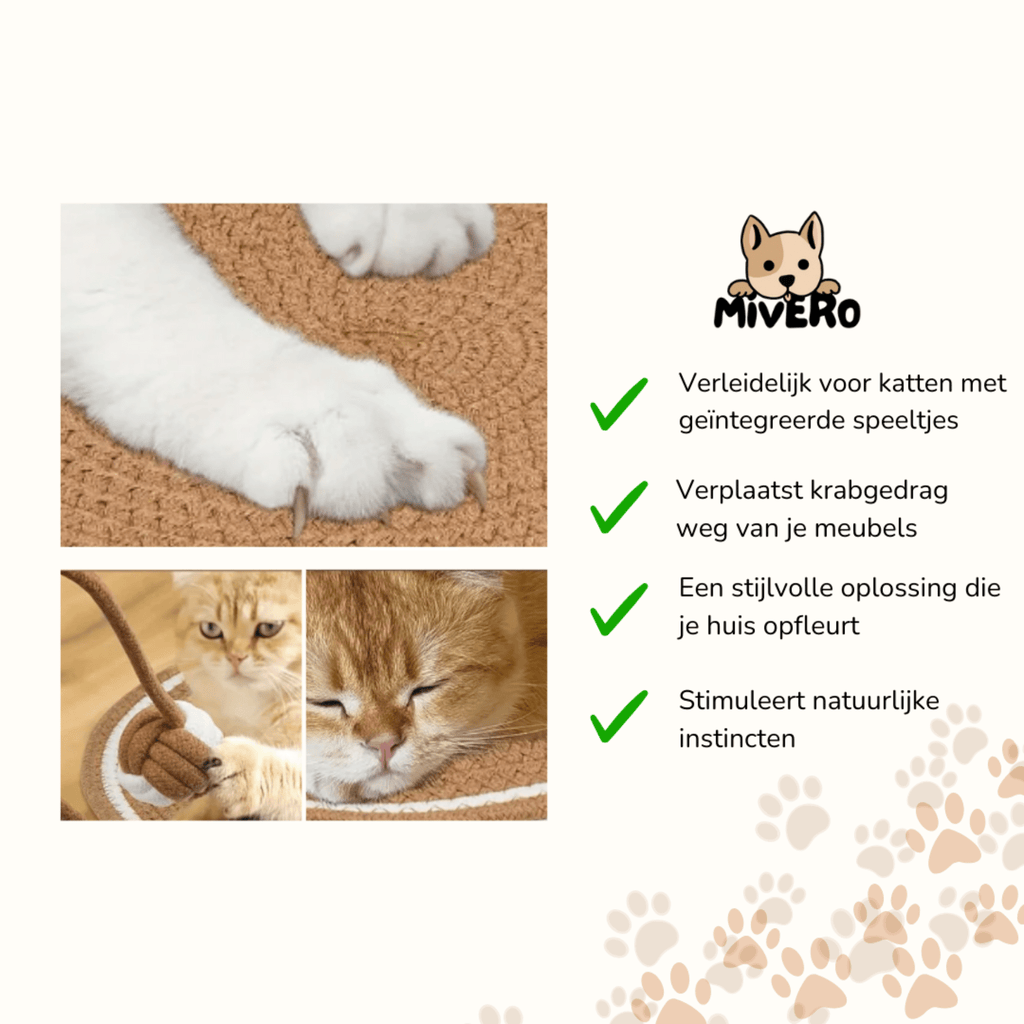 PurrPad - Katoenen Touw Katten Krabmat - Mivero