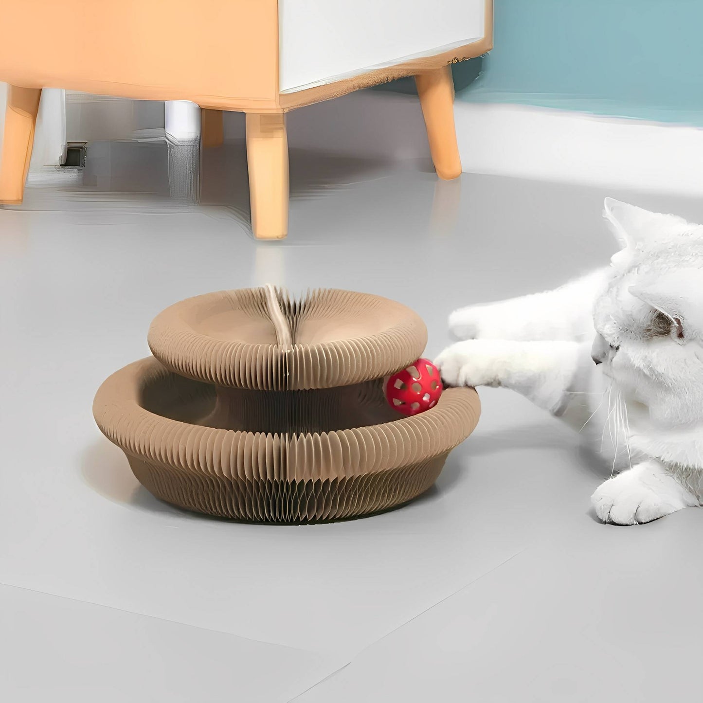purrplex - katten krabkarton met balbaan - mivero