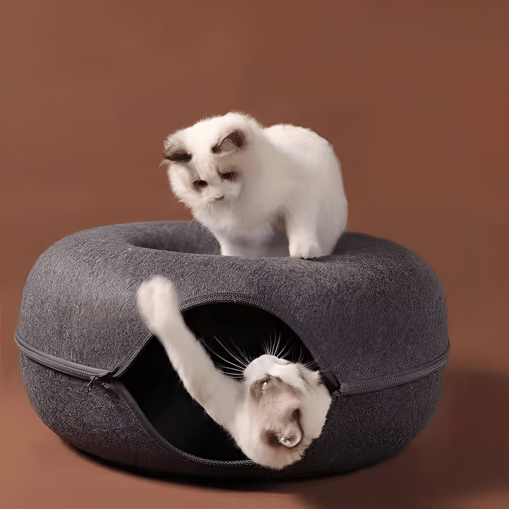 PurrPod - Katten Iglo Vilt Donutvorm - Mivero