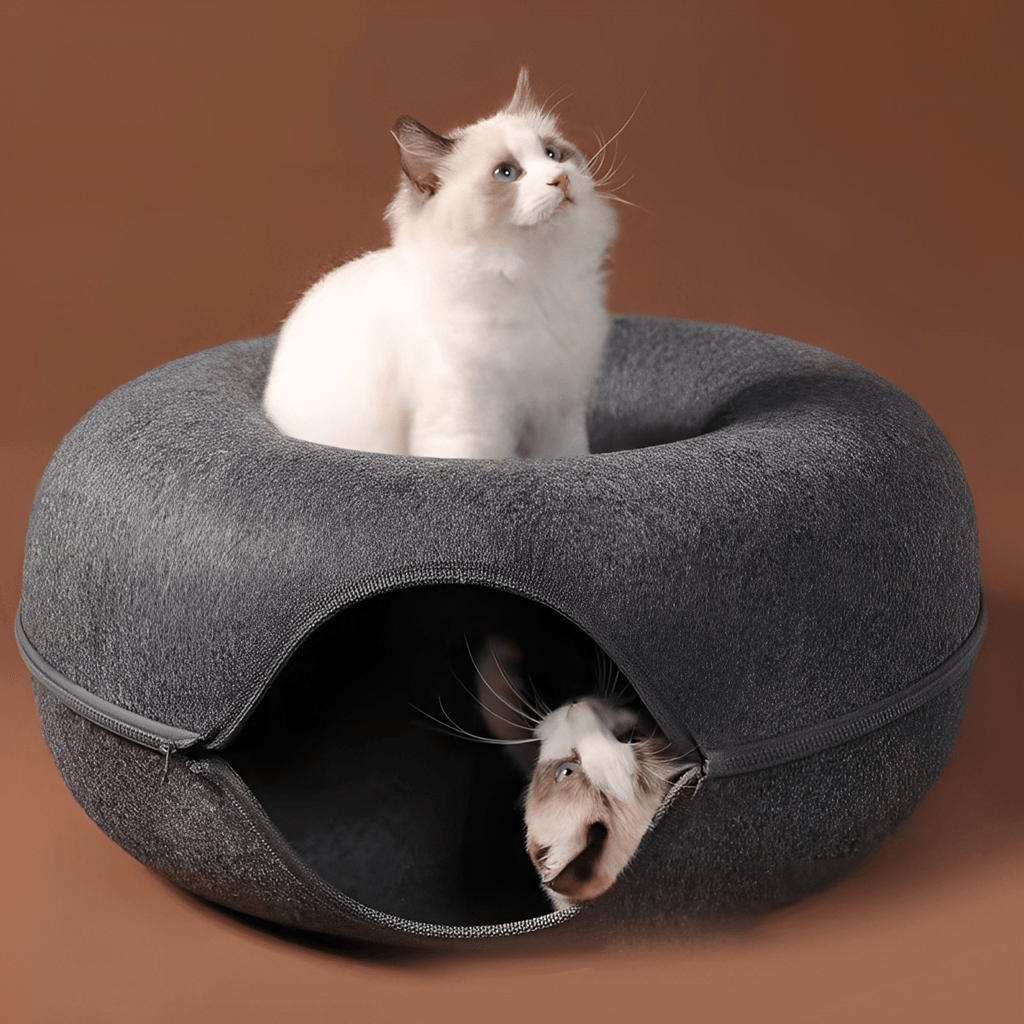 PurrPod - Katten Iglo Vilt Donutvorm - Mivero