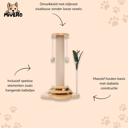 PurrVana - Massief Sisal Kattenkrabpaal - Mivero