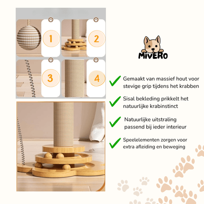 PurrVana - Massief Sisal Kattenkrabpaal - Mivero