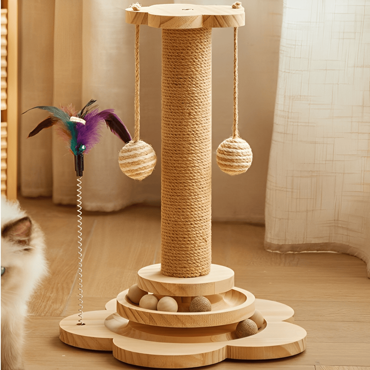 Krabpaal Voor Katten - Muurmontage - Sisal - 30x40 Of 40x60 Cm - Met Stickers En Schroeven - Beschermt Meubels - Voor Binnen